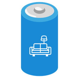 battery and couch and lamp