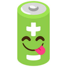 Battery and Face savoring food