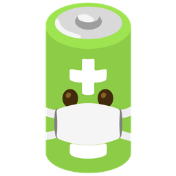 battery and face with medical mask