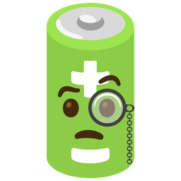 battery and face with monocle