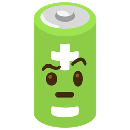 battery and face with raised eyebrow