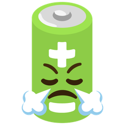 battery and face with steam from nose