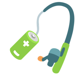 battery and fishing pole