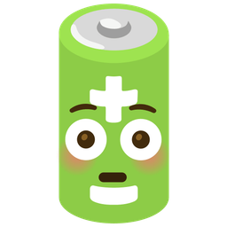 battery and flushed face