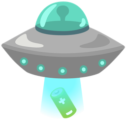 battery and flying saucer