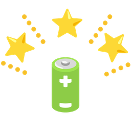 battery and glowing star