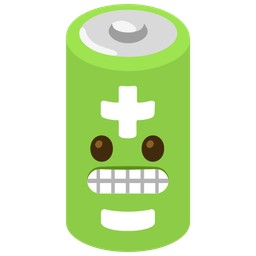 battery and grimacing face