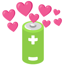 battery and heart with arrow