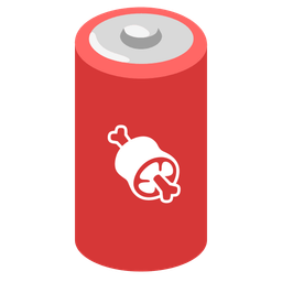 battery and meat on bone