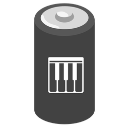battery and musical keyboard