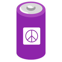 battery and peace symbol