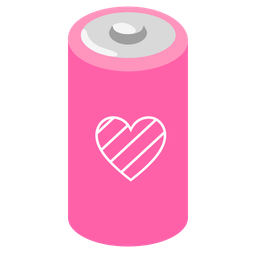 battery and pink heart