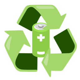 battery and recycling symbol