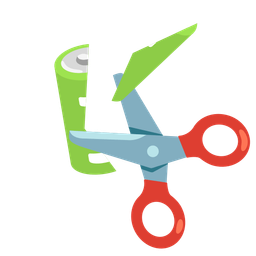 battery and scissors