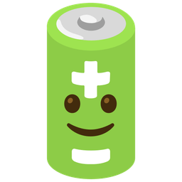 Battery and Slightly smiling face