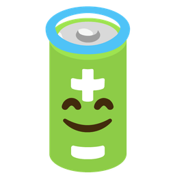 Battery and Smiling face with halo