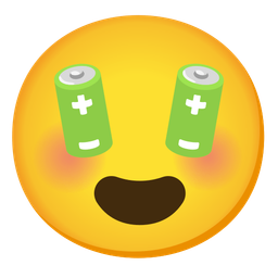 Battery and Smiling face with heart-eyes
