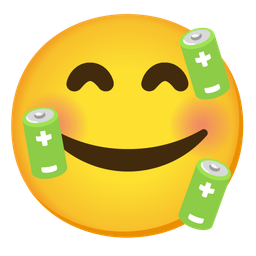 Battery and Smiling face with hearts