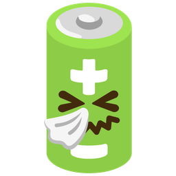 battery and sneezing face