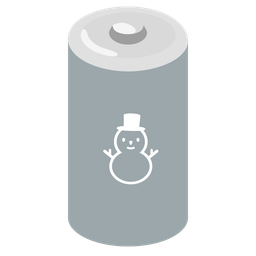 battery and snowman without snow