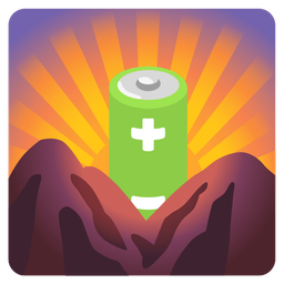 battery and sunrise over mountains