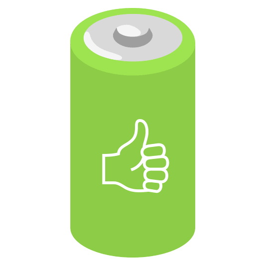 battery and thumbs up
