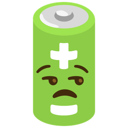 battery and unamused face