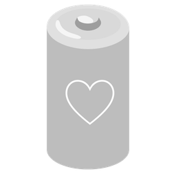 battery and white heart