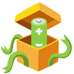 battery and wrapped gift