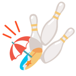 Beach with umbrella and Bowling