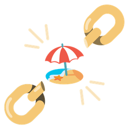 Beach with umbrella and Chains