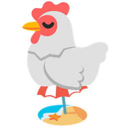 Beach with umbrella and Chicken