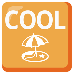 Beach with umbrella and COOL button