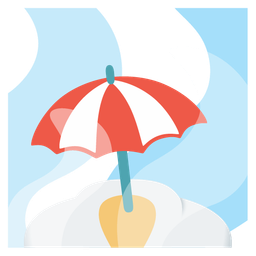 Beach with umbrella and Hot springs