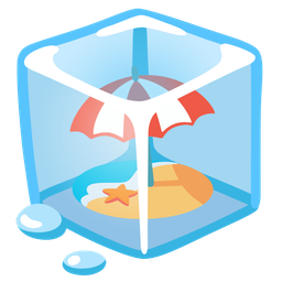 Beach with umbrella and Ice