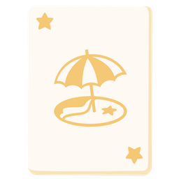 Beach with umbrella and Joker