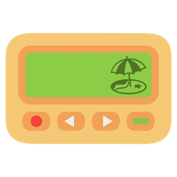 Beach with umbrella and Pager