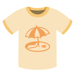 Beach with umbrella and T-shirt