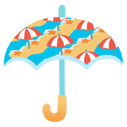 Beach with umbrella and Umbrella