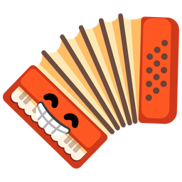 beaming face with smiling eyes and accordion