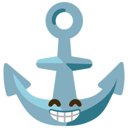 beaming face with smiling eyes and anchor