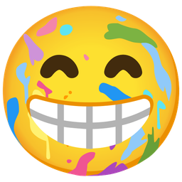 beaming face with smiling eyes and artist palette