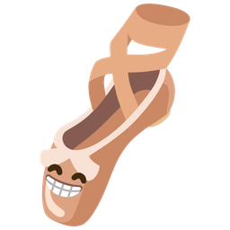 beaming face with smiling eyes and ballet shoes