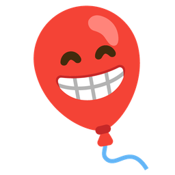 beaming face with smiling eyes and balloon