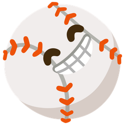 beaming face with smiling eyes and baseball