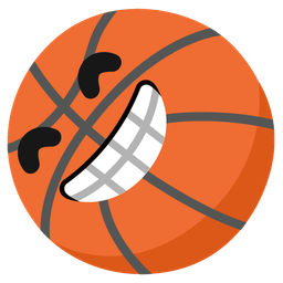 beaming face with smiling eyes and basketball