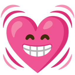 beaming face with smiling eyes and beating heart