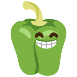 beaming face with smiling eyes and bell pepper