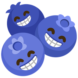 beaming face with smiling eyes and blueberries