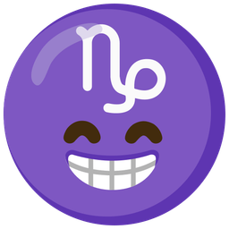 beaming face with smiling eyes and Capricorn